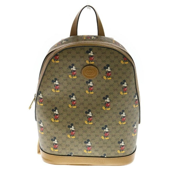 Gucci Mickey Mouse GG Supreme Backpack Beige Disney - Picture 1 of 6
